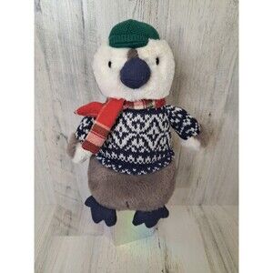Anthropologie Plush Mr. Frost Penguin Sweater Arctic Stuffed Animal Toy 10”